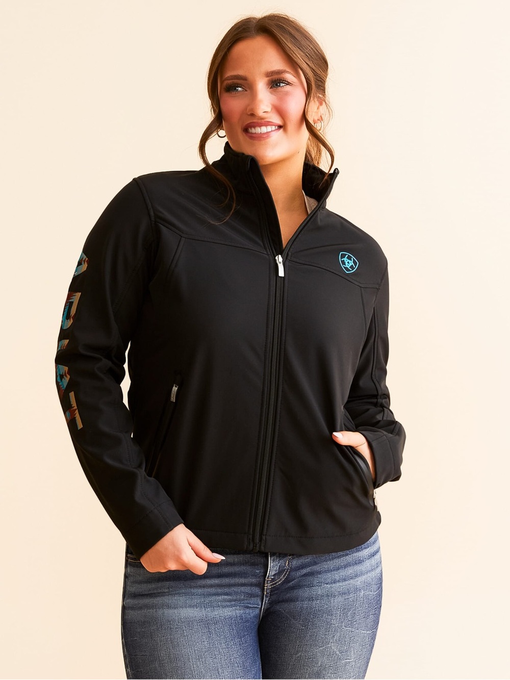 ARIAT: Women’s Softshell Jacket with Turquoise Logo